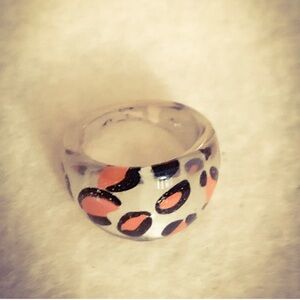 Handmade leopard epoxy ring